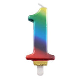 Metallic Rainbow Candle - Number 1 - The Party Room