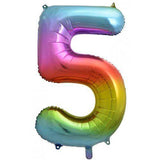 Rainbow Giant Foil Number Balloon - 5 - The Party Room