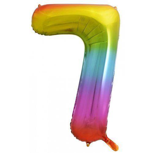 Rainbow Giant Foil Number Balloon - 7 - The Party Room