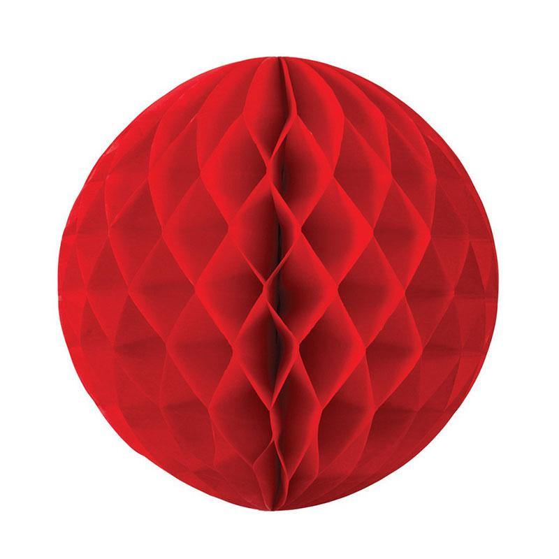 Red Honeycomb Balls 25cm - The Party Room