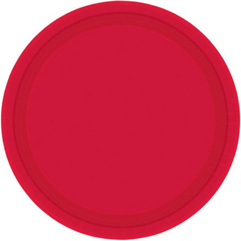 Red Large Plates (20 Pack) - The Party Room