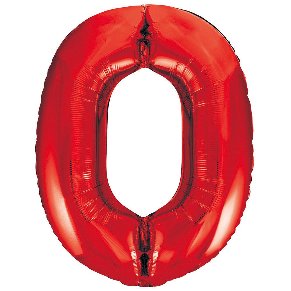 Red Giant Foil Number Balloon - 0 - The Party Room