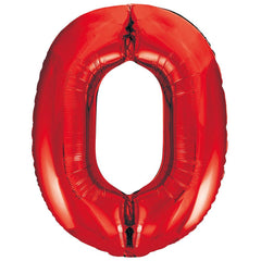 Red Giant Foil Number Balloon - 0 - The Party Room