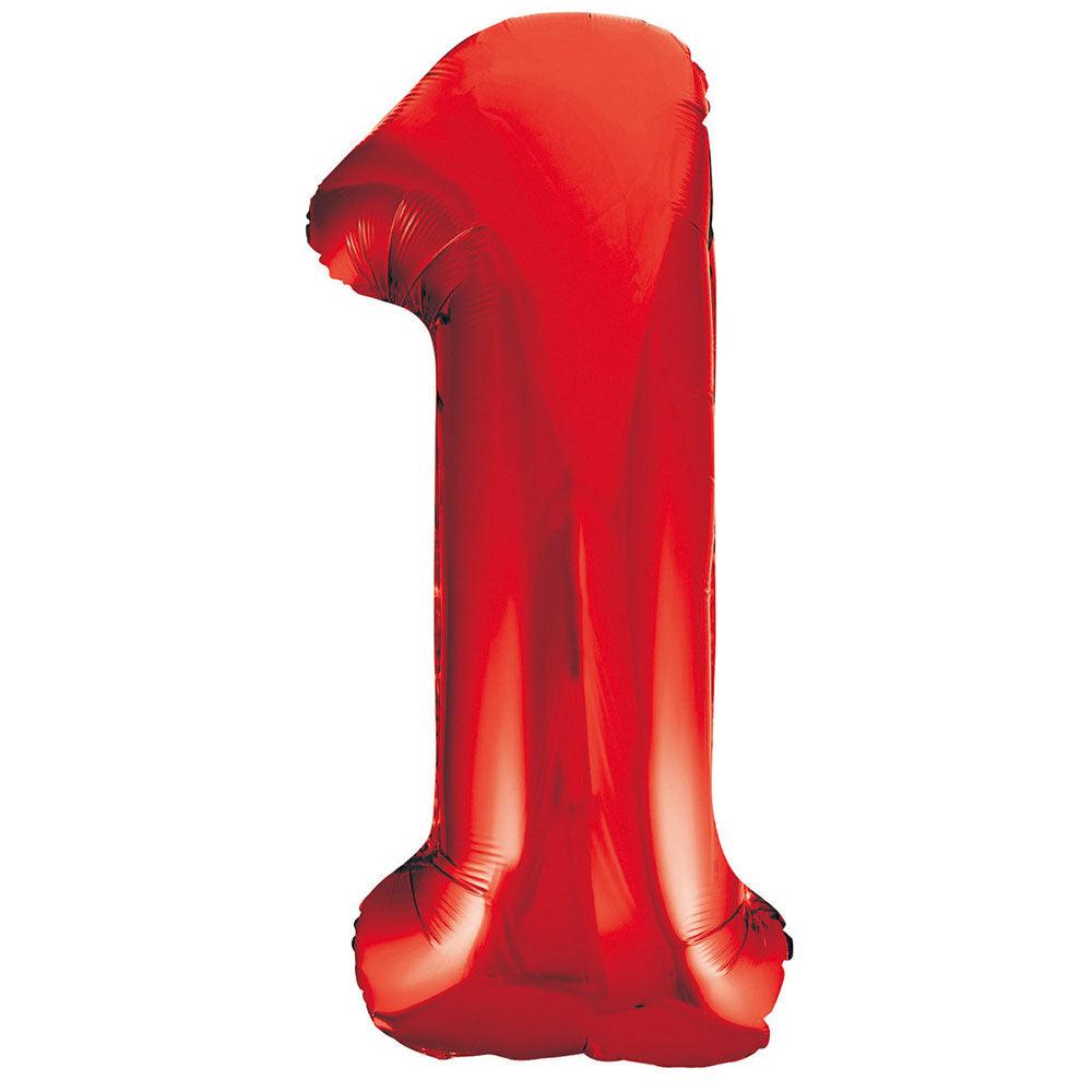 Red Giant Foil Number Balloon - 1 - The Party Room