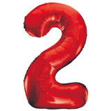 Red Giant Foil Number Balloon - 2 - The Party Room