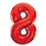 Red Giant Foil Number Balloon - 8 - The Party Room
