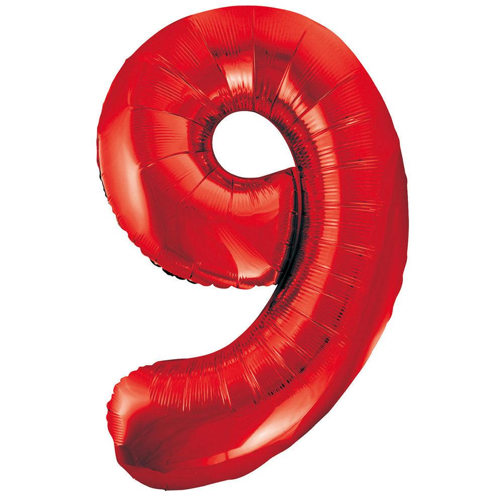 9 Inch Ballon Red Giant Foil Number Balloon 9 | Balloons NZ | The Party Room