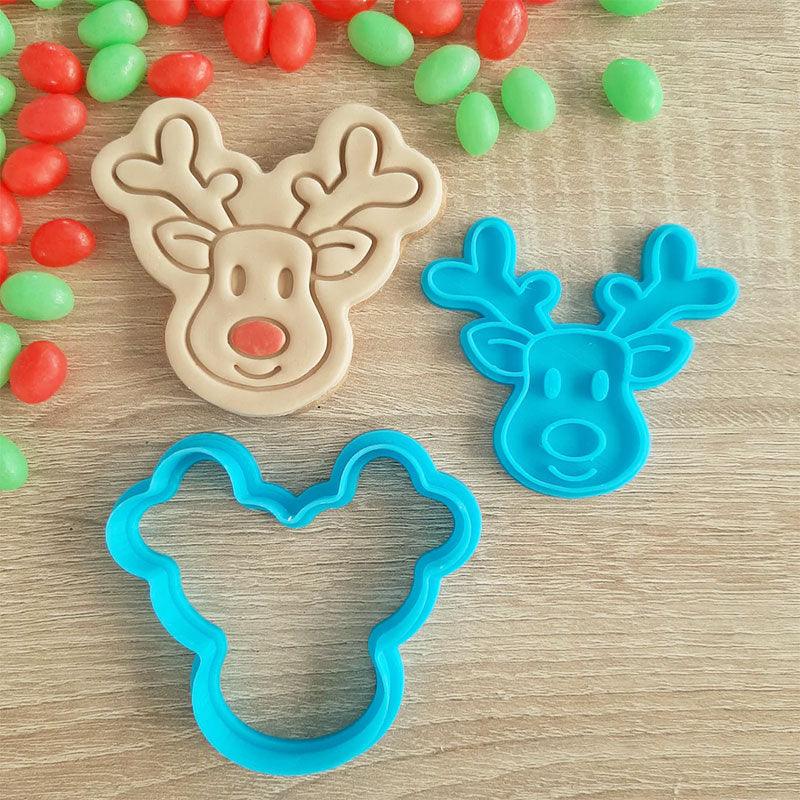 Reindeer Cookie Cutter & Fondant Stamp NZ The Party Room