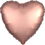 Satin Luxe Rose Copper Heart Foil Balloons - The Party Room