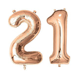 Rose Gold Giant Foil Number Balloons - 21 - The Party Room