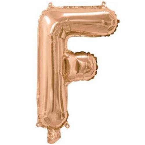Rose Gold Foil Letter Balloons - F - The Party Room