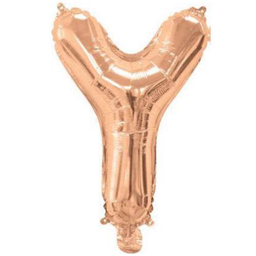 Rose Gold Foil Letter Balloons - Y - The Party Room