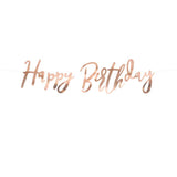 Rose Gold Happy Birthday Banner