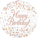 Sparkling Rose Gold Happy Birthday Foil Balloon - The Party Room