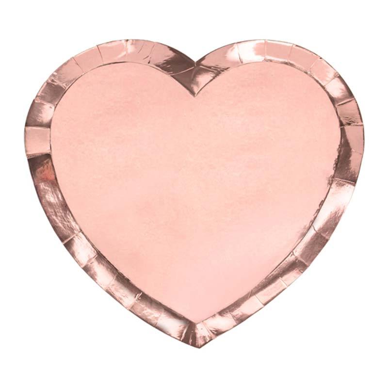 Rose Gold Heart Plates - The Party Room