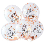 Rose Gold Oh Baby! Shower Confetti Balloons 5pk - The Party Room