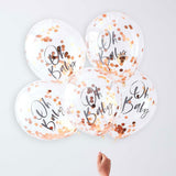 Rose Gold Oh Baby! Shower Confetti Balloons 5pk - The Party Room