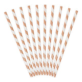 Rose Gold Striped Straws - The Party Room