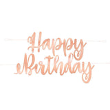 Rose Gold Happy Birthday Banner - The Party Room