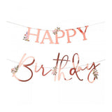 Rose Gold Happy Birthday Bunting - The Party Room