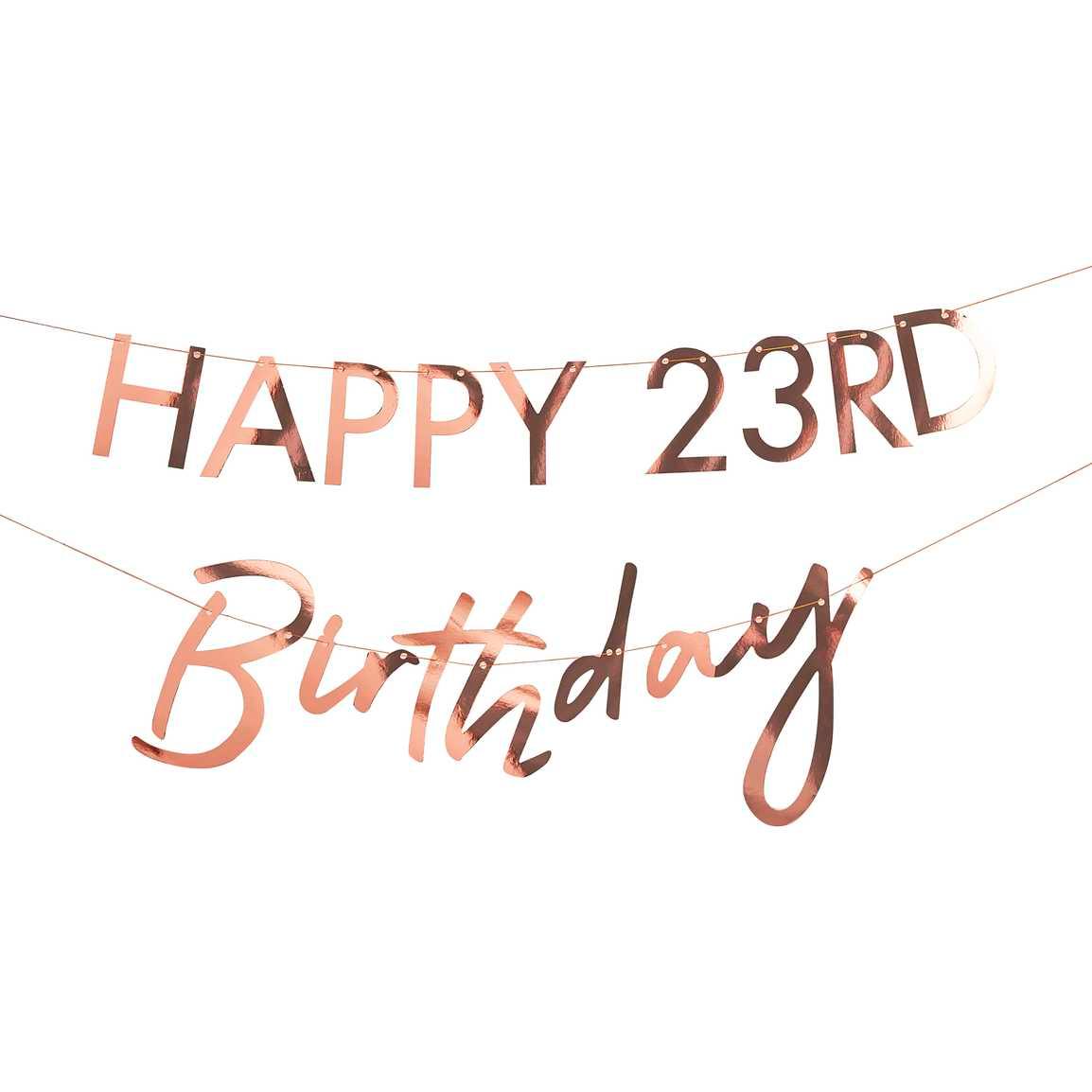 Customisable Milestone Rose Gold Birthday Banner - The Party Room