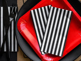 Black Striped Napkins 20pk - The Party Room