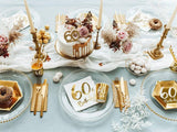 White & Gold 60th Birthday Napkins 20pk - The Party Room