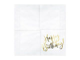 Gold Happy Birthday Napkins - The Party Room