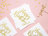 Gold Happy Birthday Napkins - The Party Room