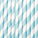 Sky-Blue Striped Straws 10pk - The Party Room