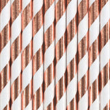 Rose Gold Striped Straws - The Party Room