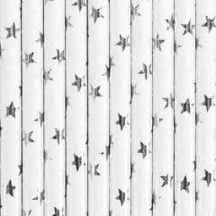 Silver Star Straws 10pk - The Party Room