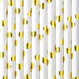 Gold Heart Straws - The Party Room