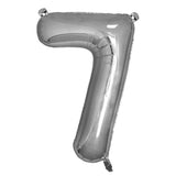 Silver Giant Foil Number Balloon - 7