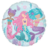 Shimmering Mermaid Round Foil Balloon - The Party Room