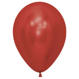 Crystal Metallic Red Balloons - The Party Room