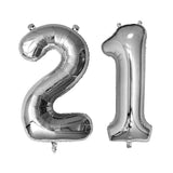 Silver Giant Foil Number Balloons - 21 - The Party Room