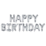 Silver Happy Birthday Foil Balloons - The Party Room