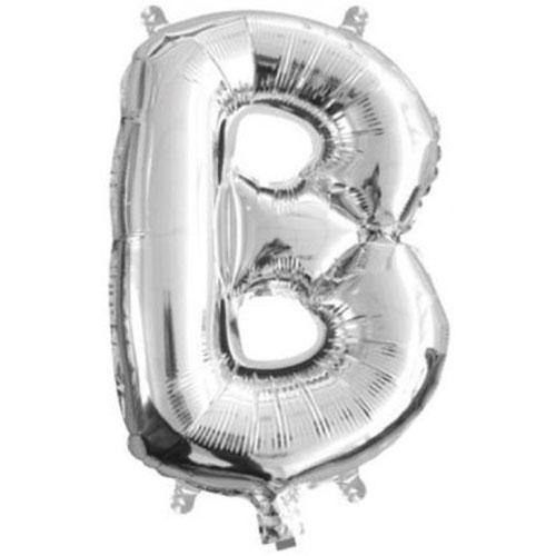 Silver Foil Letter Balloons - B - The Party Room