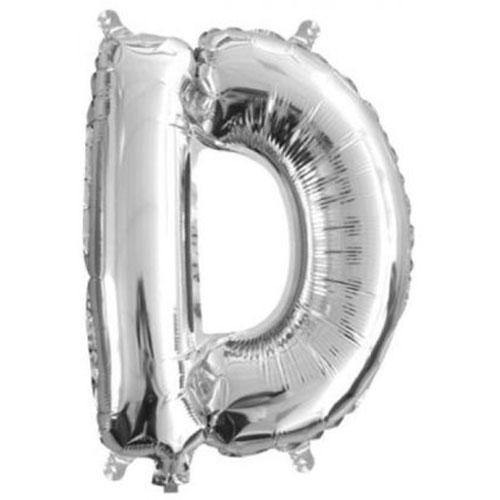 Silver Foil Letter Balloons - D - The Party Room