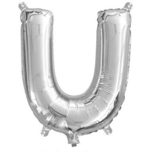 Silver Foil Letter Balloons - U - The Party Room