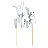 Silver Mr & Mrs Cake Topper - The Party Room
