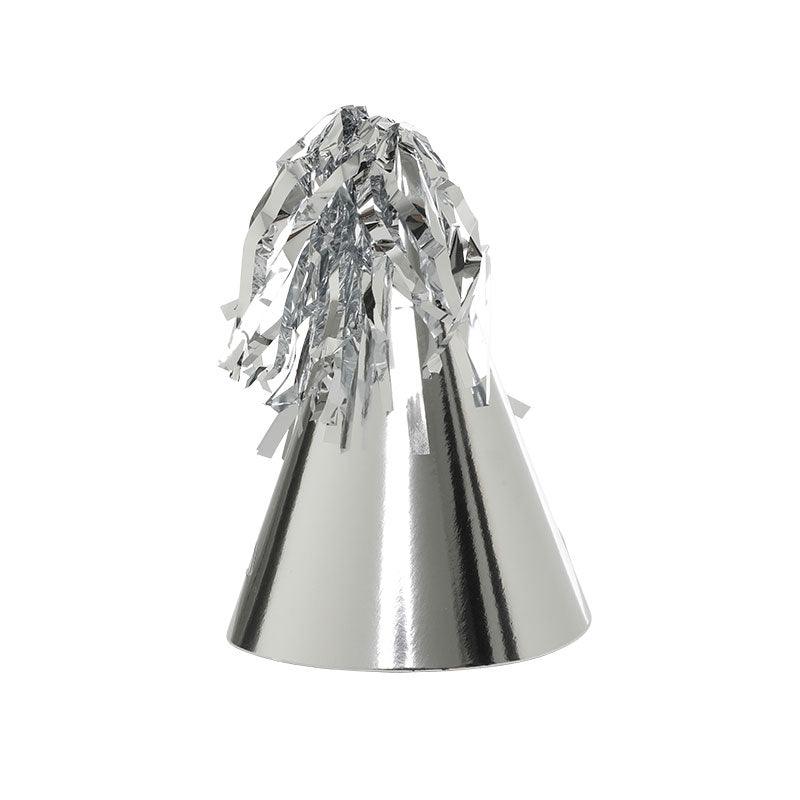 Metallic Silver Party Hats 10pk - The Party Room