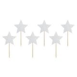 Silver Star Cupcake Toppers