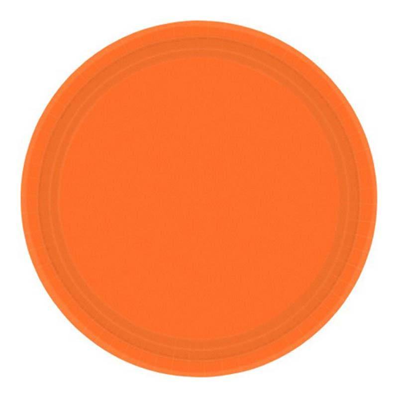 Orange Plates (20 Pack) - The Party Room