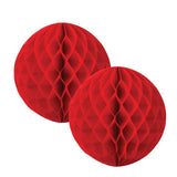 Red Honeycomb Balls 15cm (2 Pack) - The Party Room