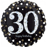 Sparkling 30th Birthday Foil Balloon - The Party Room
