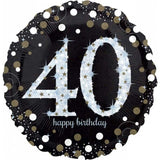 Sparkling 40th Birthday Foil Balloon - The Party Room