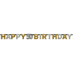 Sparkling 50th Birthday Banner - The Party Room