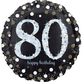 Sparkling 80th Birthday Foil Balloon - The Party Room